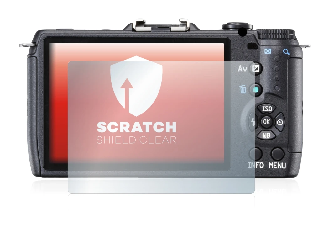 Abbildung des Geräts Pentax Q10 mit einer Vielzahl des Displayschutzes.