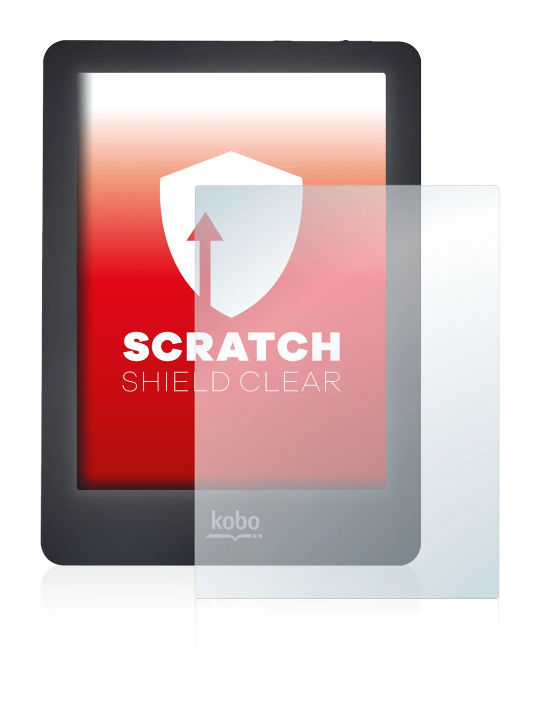Abbildung des Geräts Kobo Glo mit einer Vielzahl des Displayschutzes.