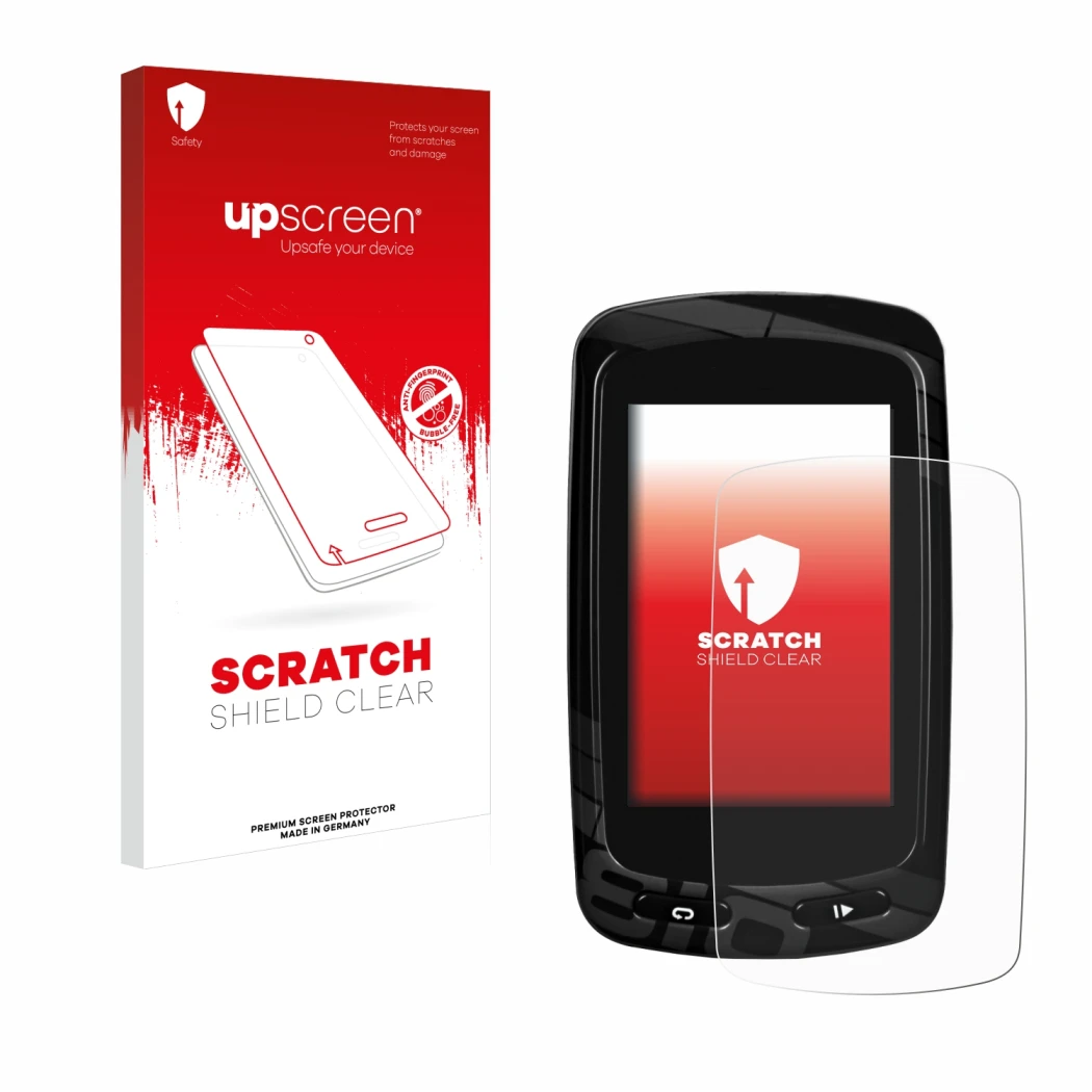 Vorderseite einer Produktverpackung mit dem Markenlogo upscreen. Daneben ist das Gerät Garmin Edge 810 mit dem zugehörigen Dis