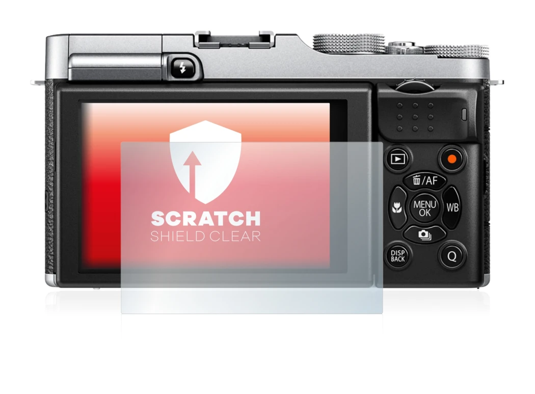 Abbildung des Geräts Fujifilm X-M1 mit einer Vielzahl des Displayschutzes.