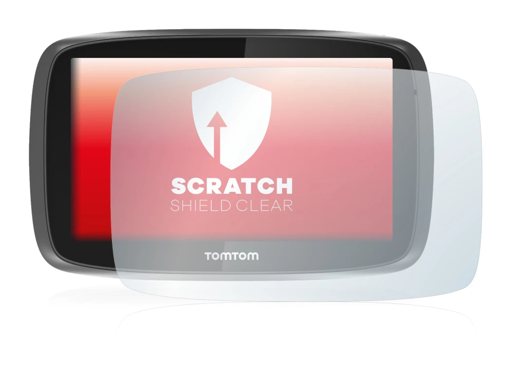 Abbildung des Geräts TomTom GO 5000 mit einer Vielzahl des Displayschutzes.