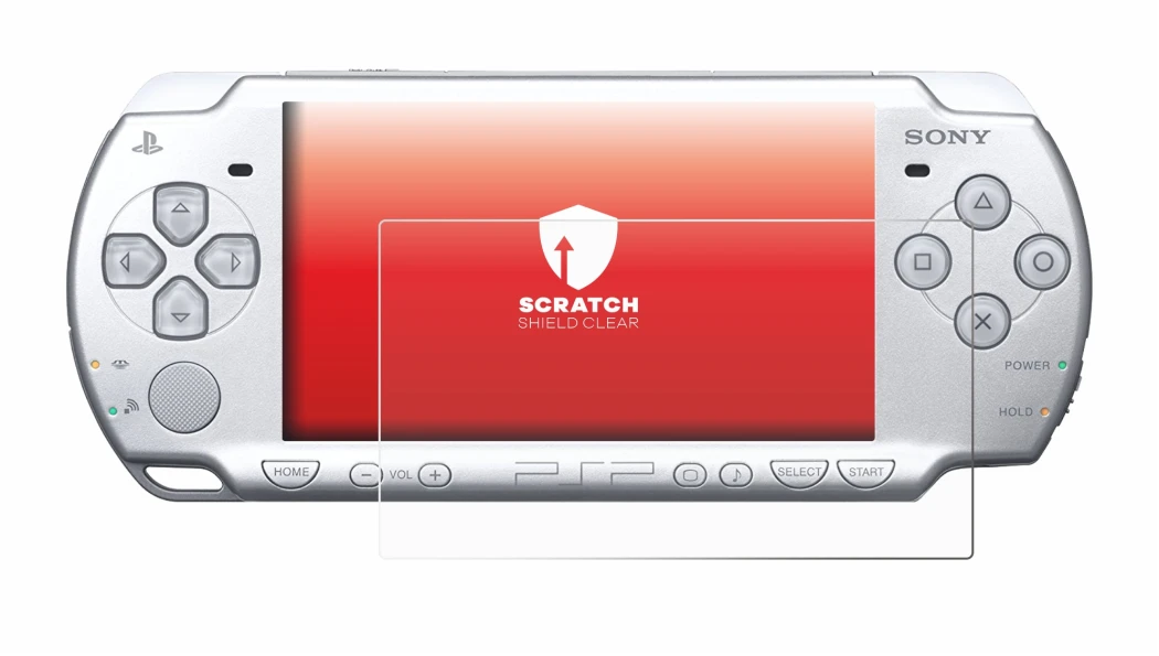 Abbildung des Geräts Sony PSP 2004 mit einer Vielzahl des Displayschutzes.
