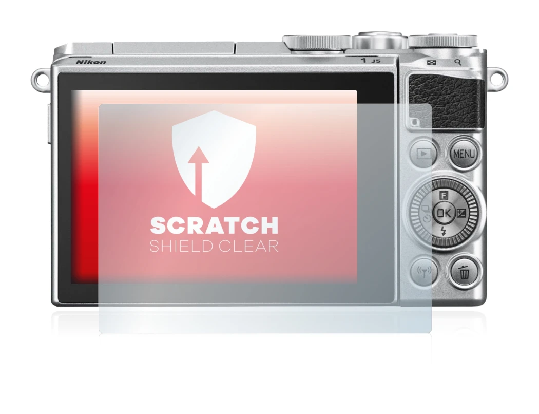 Abbildung des Geräts Nikon 1 J5 mit einer Vielzahl des Displayschutzes.
