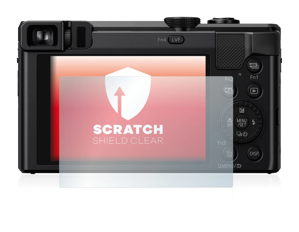 Abbildung des Geräts Panasonic Lumix DMC-TZ81 mit einer Vielzahl des Displayschutzes.