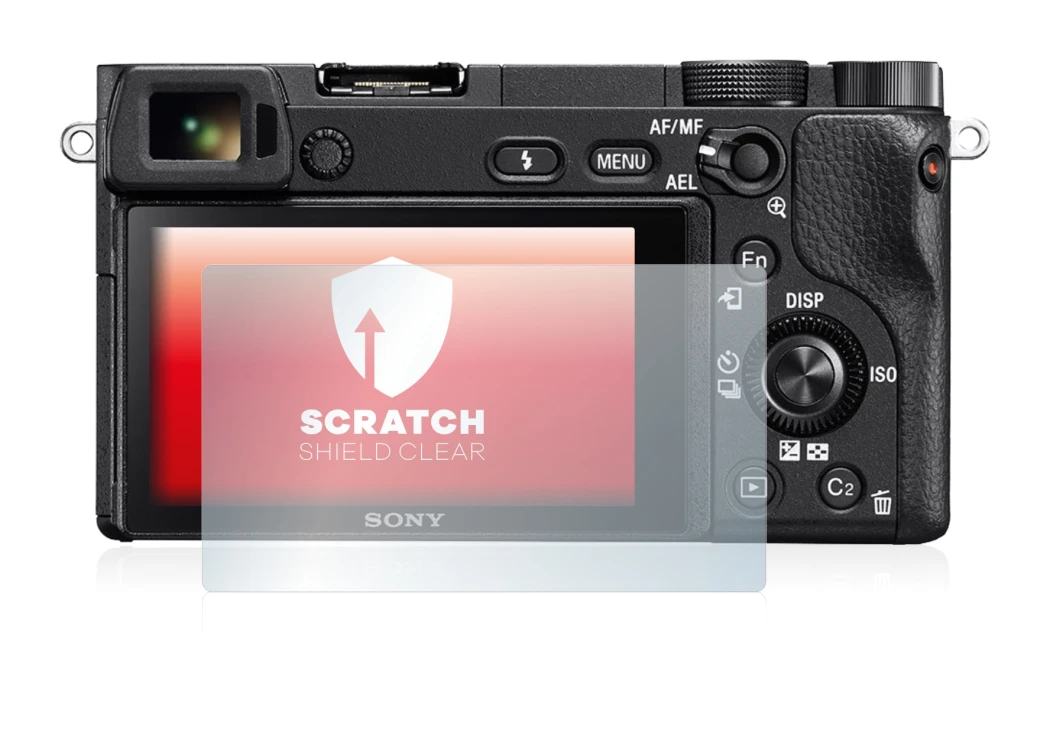 Abbildung des Geräts Sony Alpha 6300 mit einer Vielzahl des Displayschutzes.