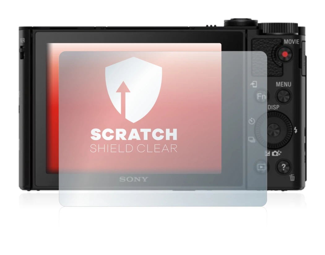 Abbildung des Geräts Sony Cyber-Shot DSC-HX80 mit einer Vielzahl des Displayschutzes.