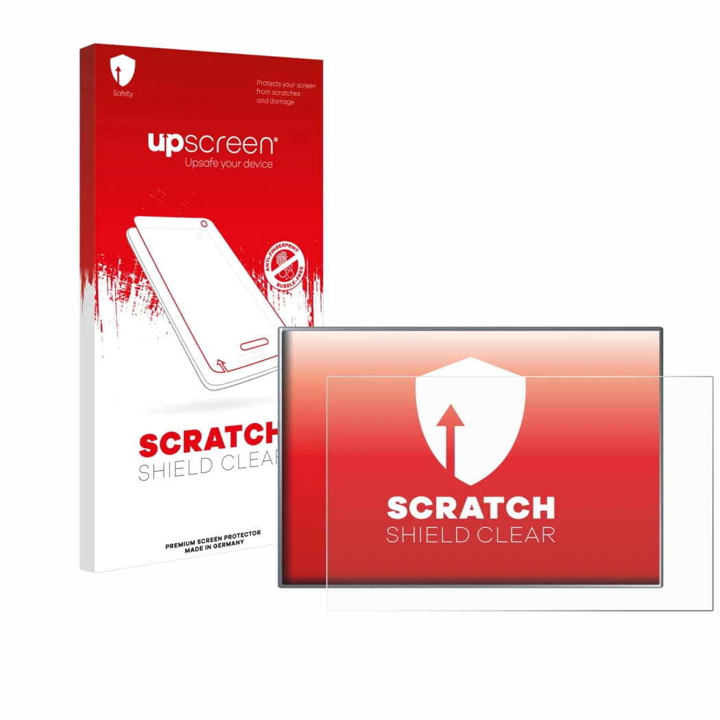 Vorderseite einer Produktverpackung mit dem Markenlogo upscreen. Daneben ist das Gerät Siemens Simatic HMI KTP 900 Basic mit d
