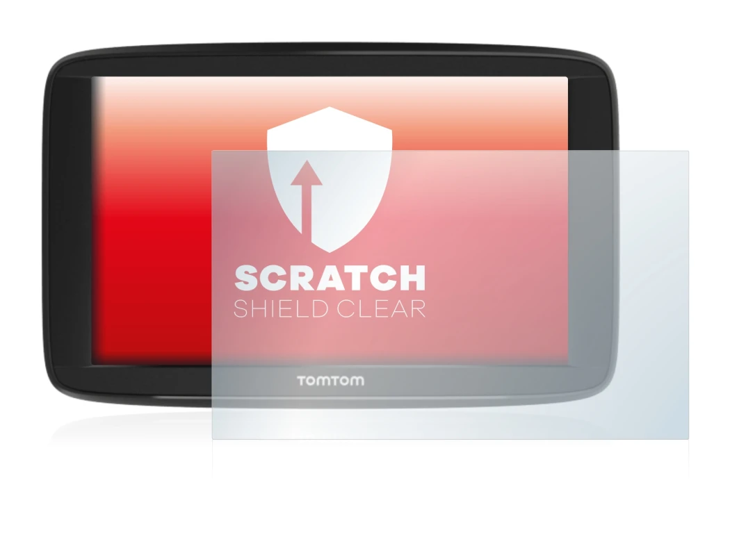 Abbildung des Geräts TomTom Start 62 mit einer Vielzahl des Displayschutzes.