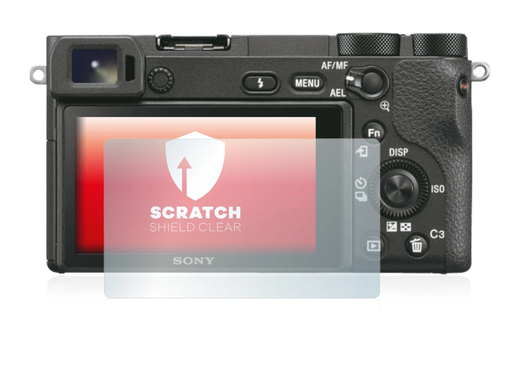 Abbildung des Geräts Sony Alpha 6500 mit einer Vielzahl des Displayschutzes.