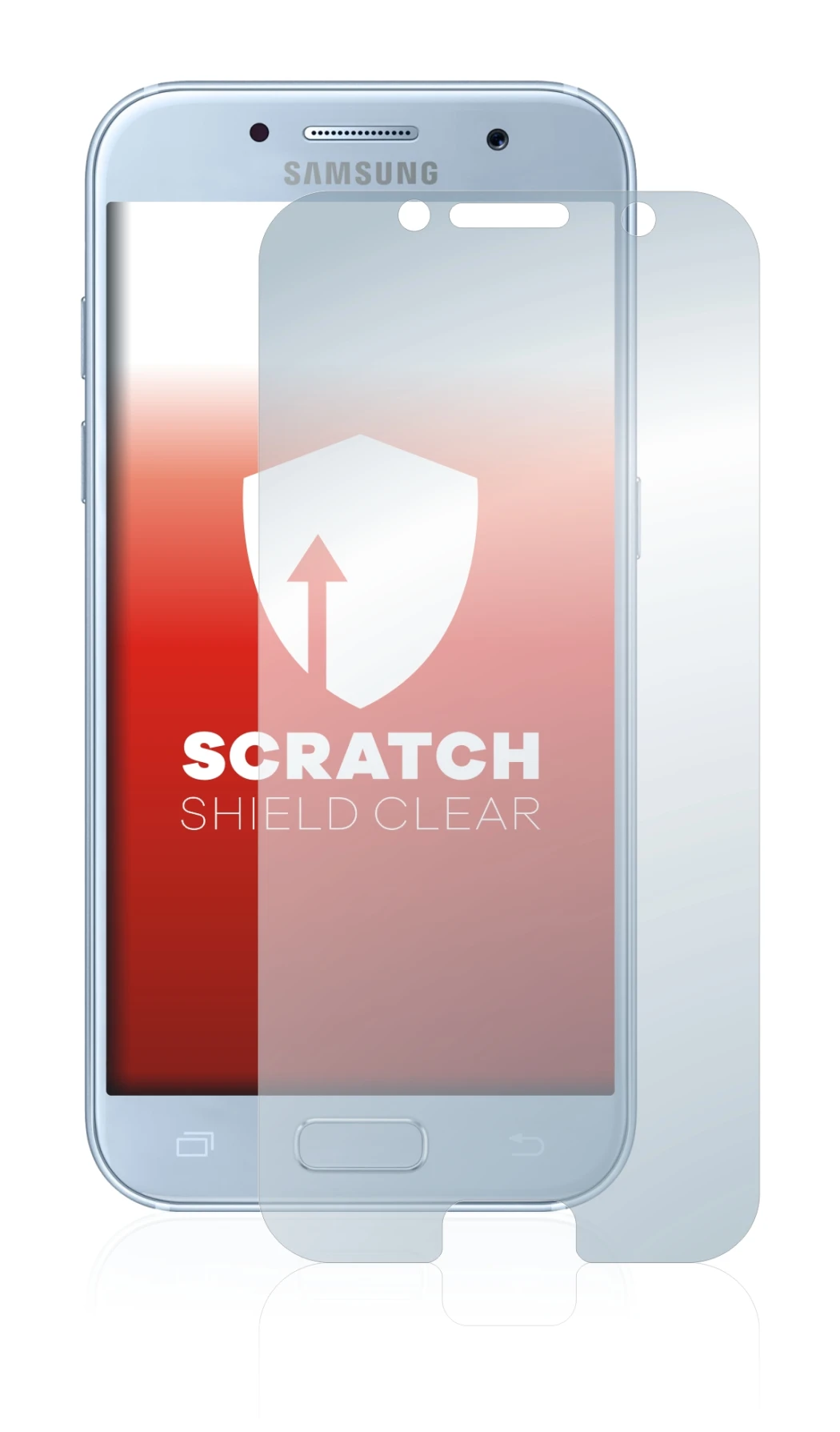 Abbildung des Geräts Samsung Galaxy A5 2017 mit einer Vielzahl des Displayschutzes.