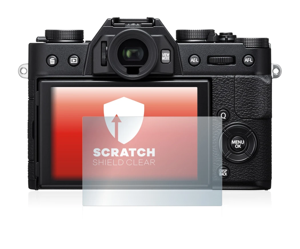 Abbildung des Geräts Fujifilm X-T20 mit einer Vielzahl des Displayschutzes.