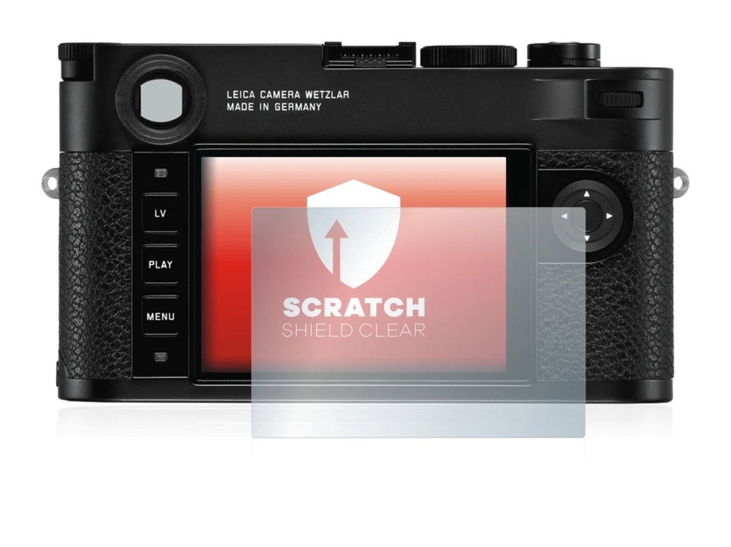 Abbildung des Geräts Leica M10 mit einer Vielzahl des Displayschutzes.