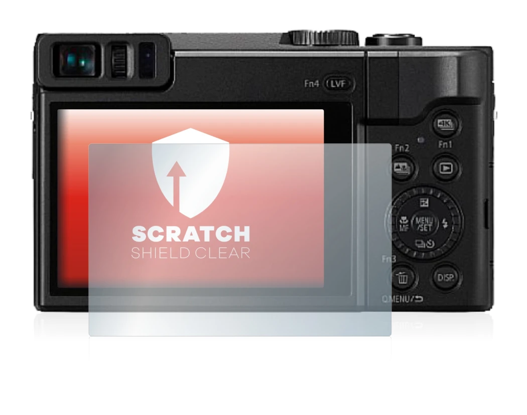 Abbildung des Geräts Panasonic Lumix DC-TZ91 mit einer Vielzahl des Displayschutzes.