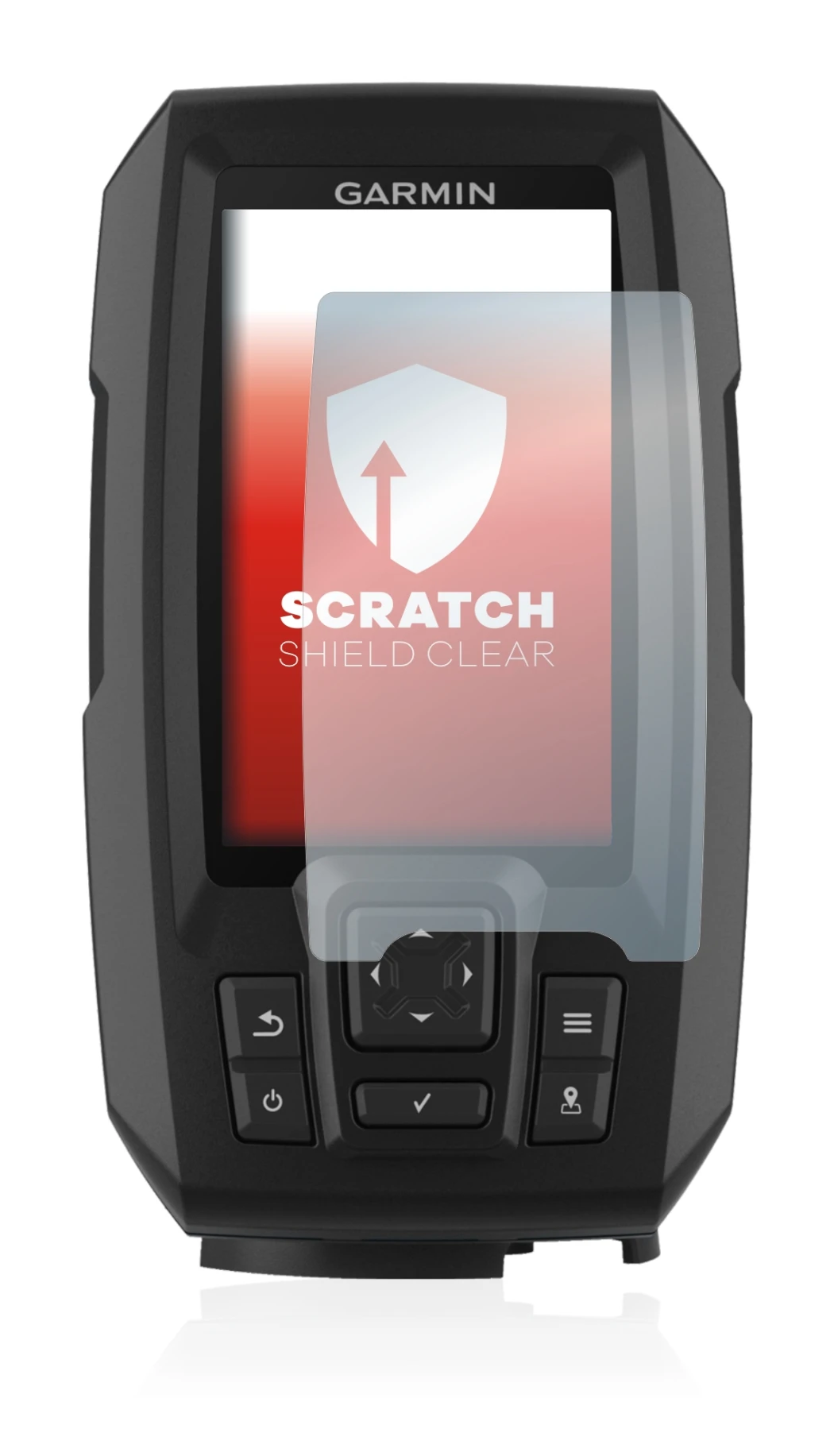 Abbildung des Geräts Garmin Striker Plus 4 mit einer Vielzahl des Displayschutzes.