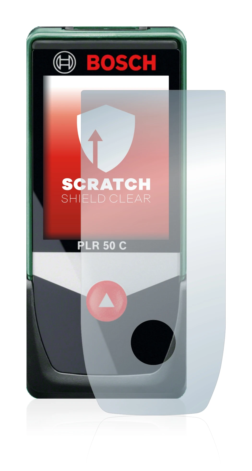 Abbildung des Geräts Bosch PLR 50 C mit einer Vielzahl des Displayschutzes.