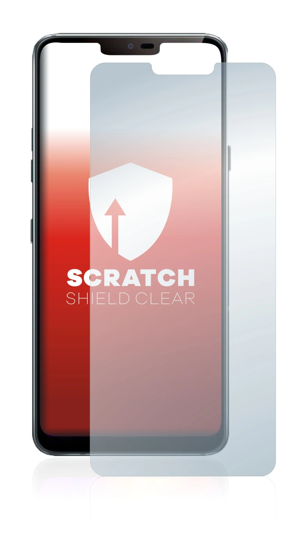 Abbildung des Geräts LG G7 ThinQ mit einer Vielzahl des Displayschutzes.