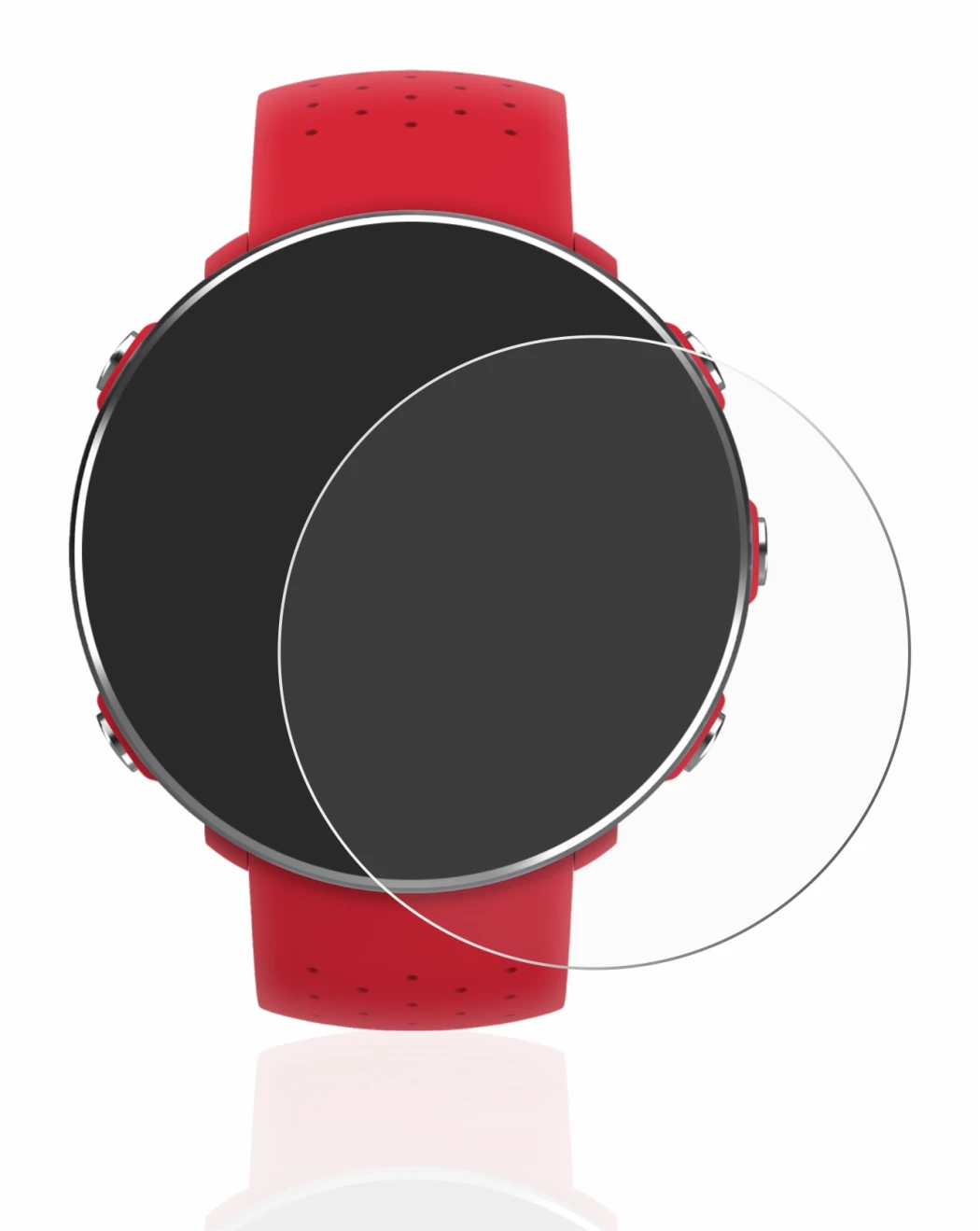 Abbildung des Geräts Polar Vantage M mit einer Vielzahl des Displayschutzes.