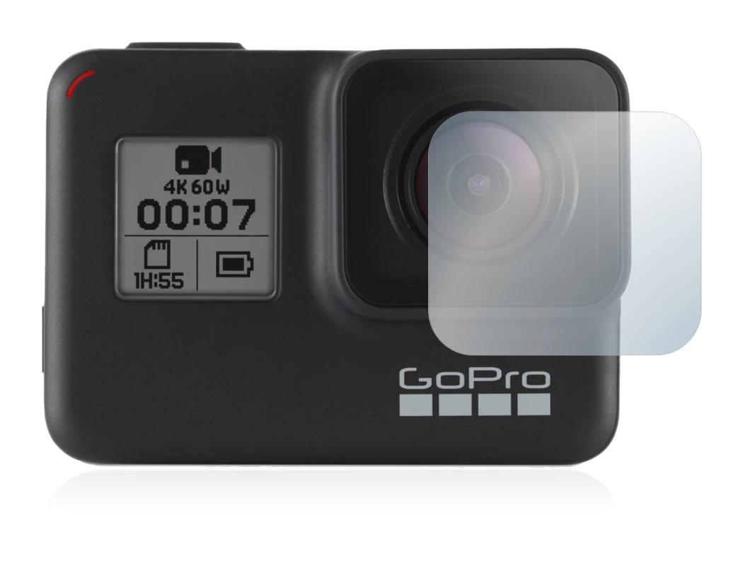 Abbildung des Geräts GoPro Hero 7 Black (Linse) mit einer Vielzahl des Displayschutzes.