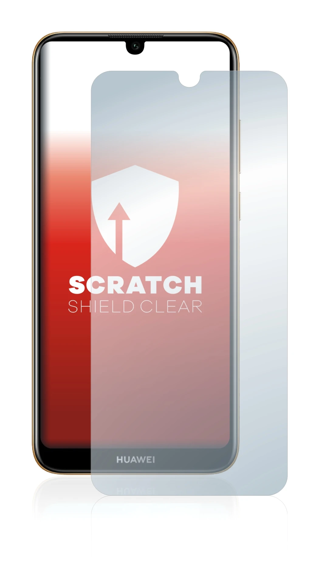 Abbildung des Geräts Huawei Y6 2019 mit einer Vielzahl des Displayschutzes.