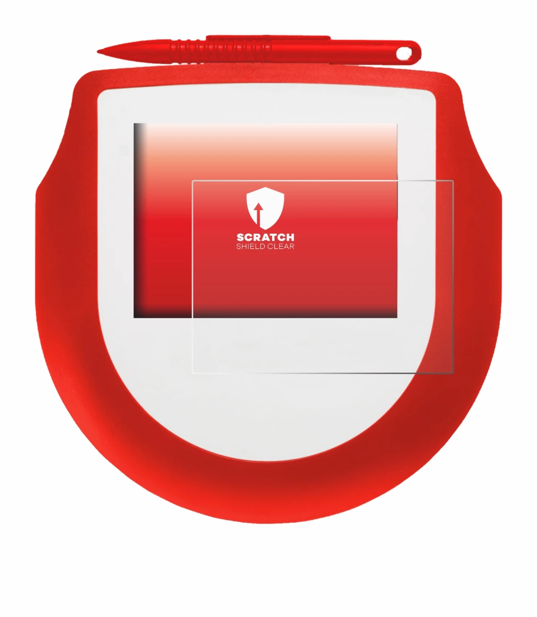 Abbildung des Geräts Signotec Signature Pad Omega NFC mit einer Vielzahl des Displayschutzes.