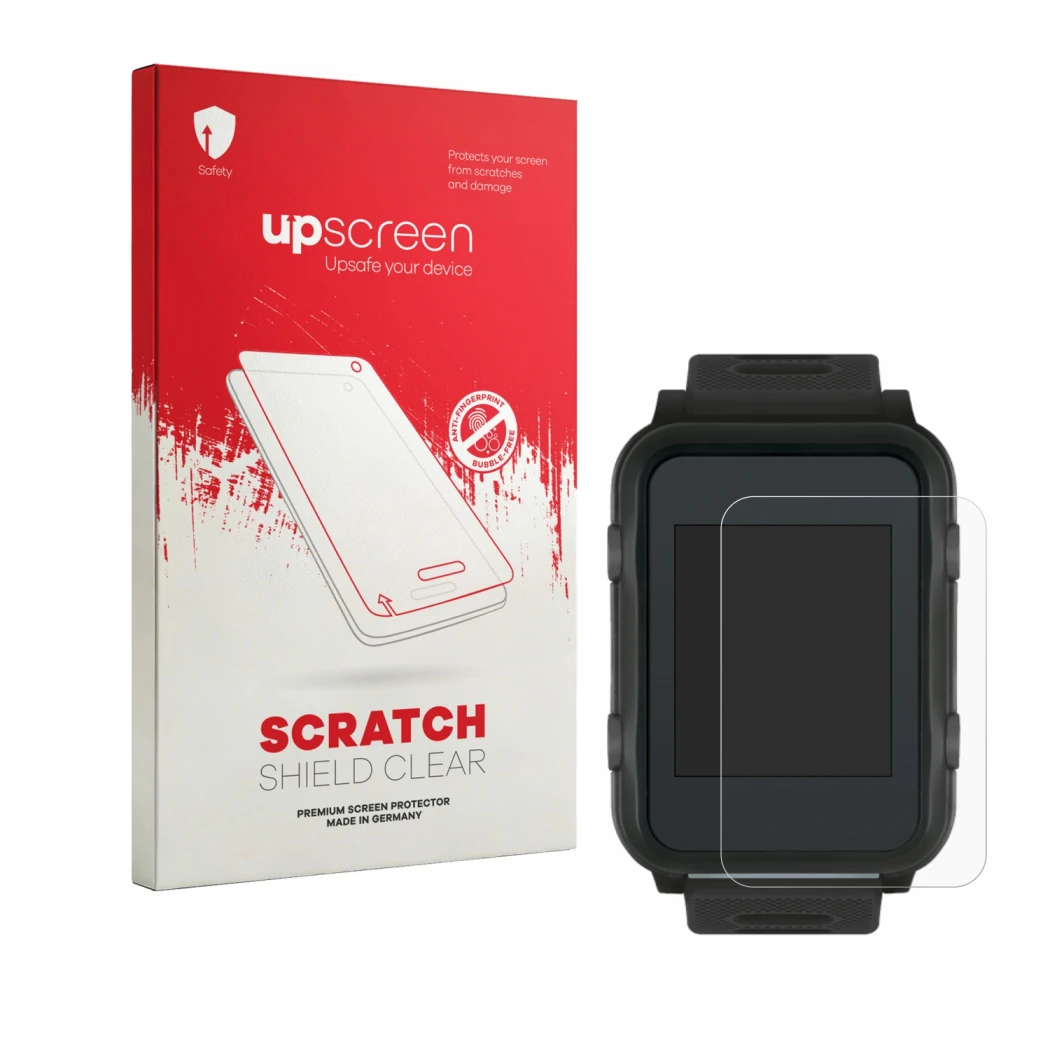 Vorderseite einer Produktverpackung mit dem Markenlogo upscreen. Daneben ist das Gerät Sigma iD.TRI mit dem zugehörigen Displa