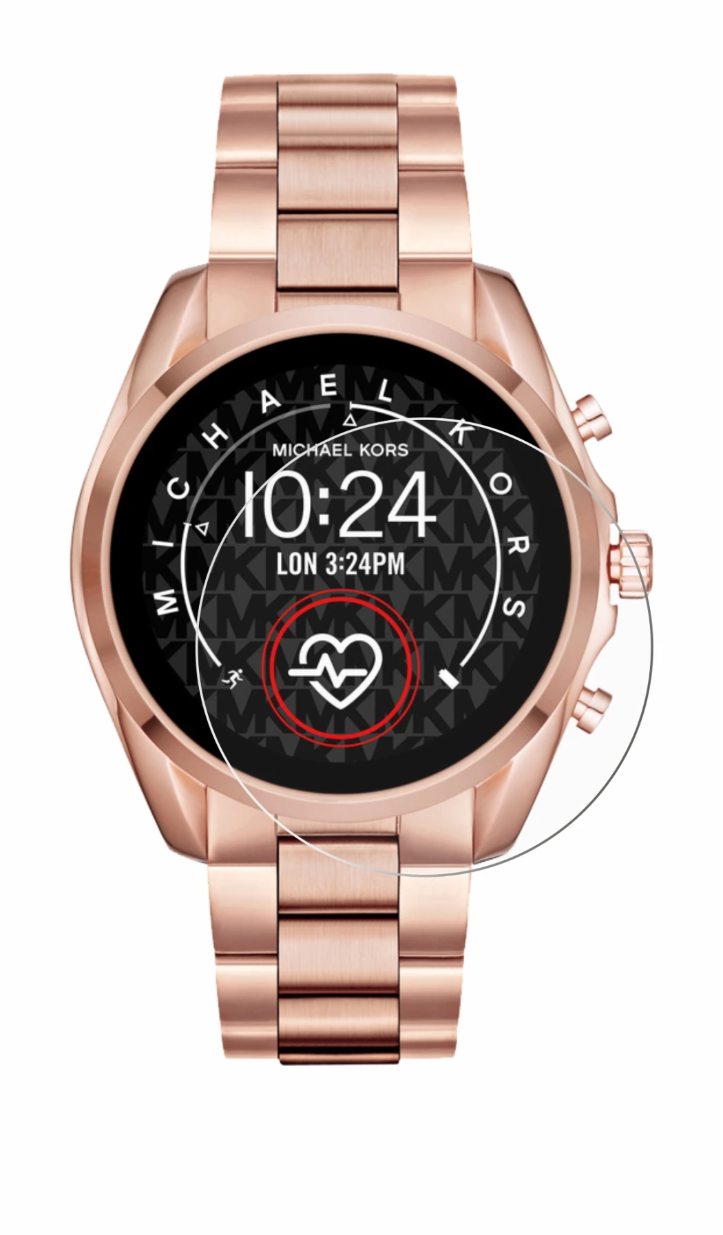 Abbildung des Geräts Michael Kors Access Bradshaw 2 mit einer Vielzahl des Displayschutzes.