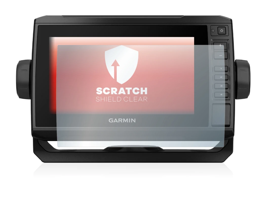 Abbildung des Geräts Garmin ECHOMAP UHD 72cv mit einer Vielzahl des Displayschutzes.