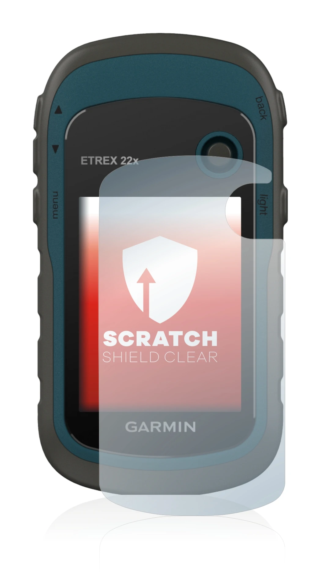 Abbildung des Geräts Garmin eTrex 22x mit einer Vielzahl des Displayschutzes.