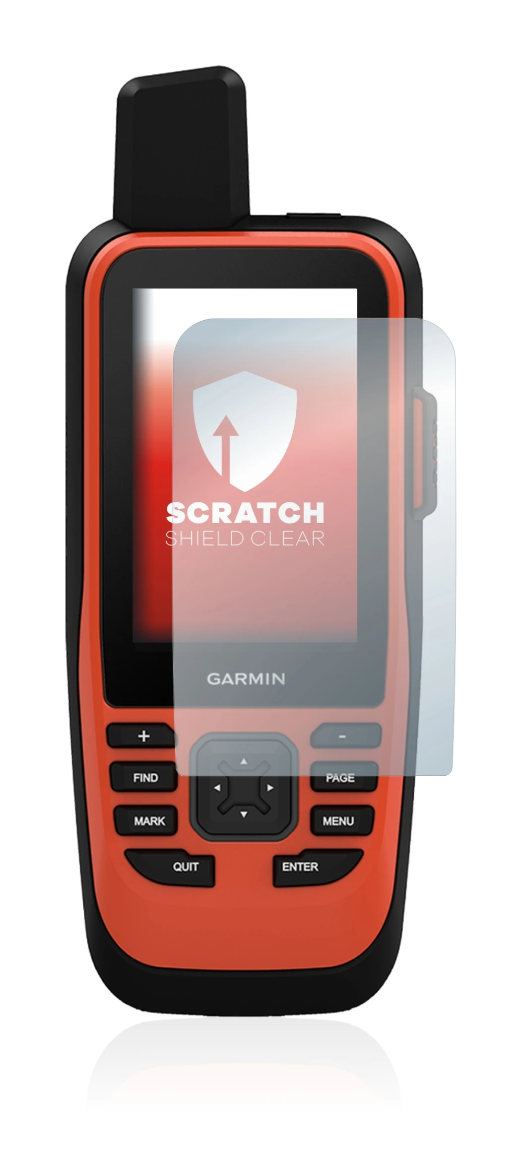 Abbildung des Geräts Garmin GPSMAP 86i mit einer Vielzahl des Displayschutzes.