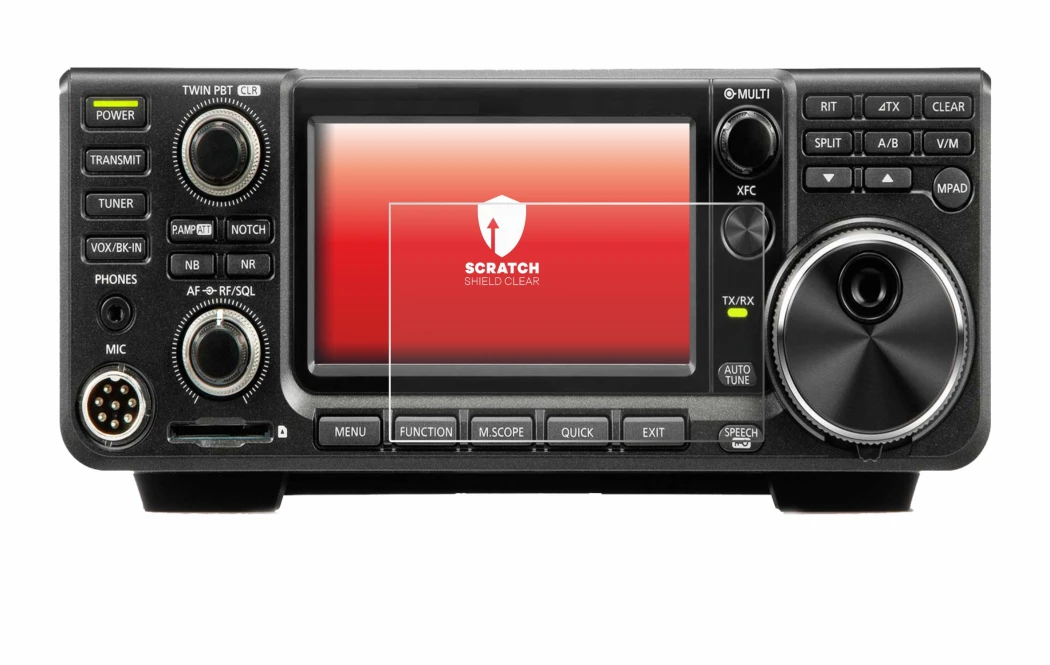 Abbildung des Geräts Icom IC-9700 mit einer Vielzahl des Displayschutzes.