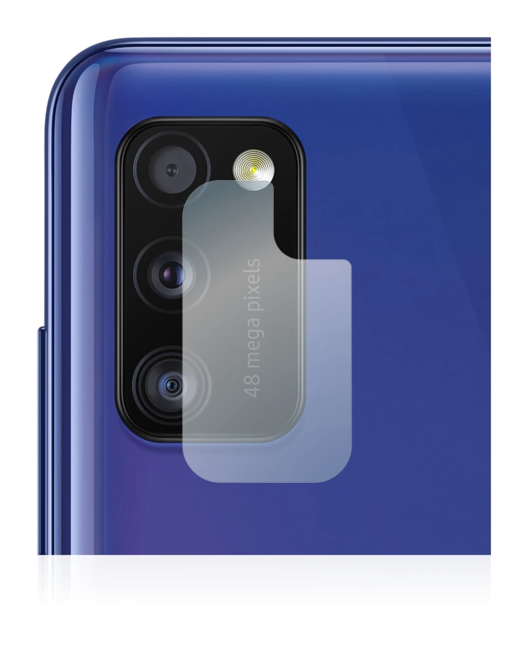 Abbildung des Geräts Samsung Galaxy A41 (NUR Kameraschutz) mit einer Vielzahl des Displayschutzes.
