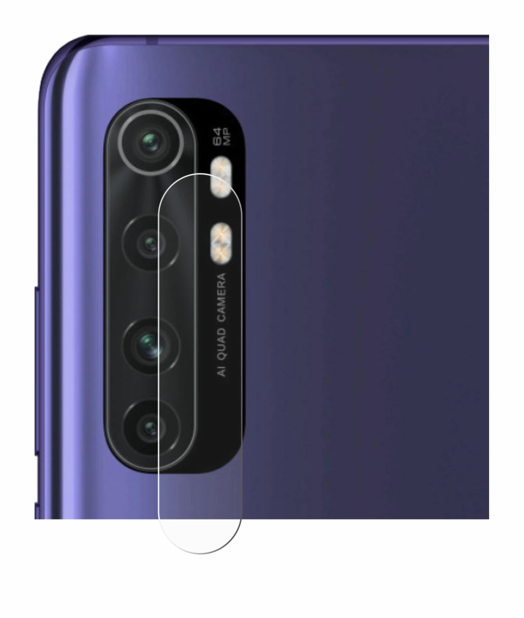 Abbildung des Geräts Xiaomi Mi Note 10 Lite (NUR Kameraschutz) mit einer Vielzahl des Displayschutzes.