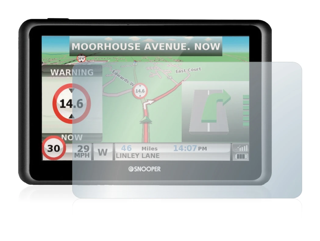 Abbildung des Geräts Snooper Truckmate S6900 mit einer Vielzahl des Displayschutzes.