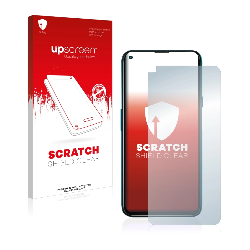 Vorderseite einer Produktverpackung mit dem Markenlogo upscreen. Daneben ist das Gerät Cubot X30 mit dem zugehörigen Displaysc