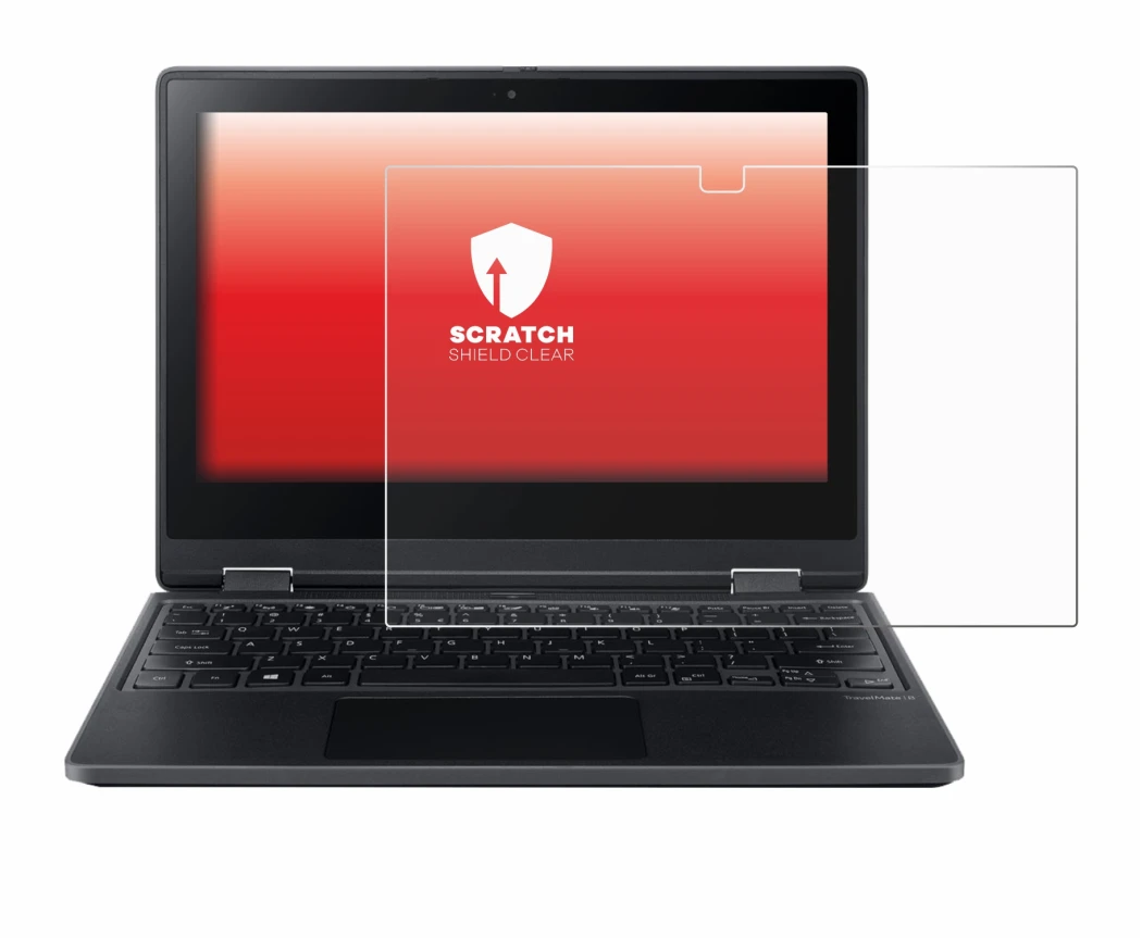 Abbildung des Geräts Acer TravelMate Spin B3 mit einer Vielzahl des Displayschutzes.