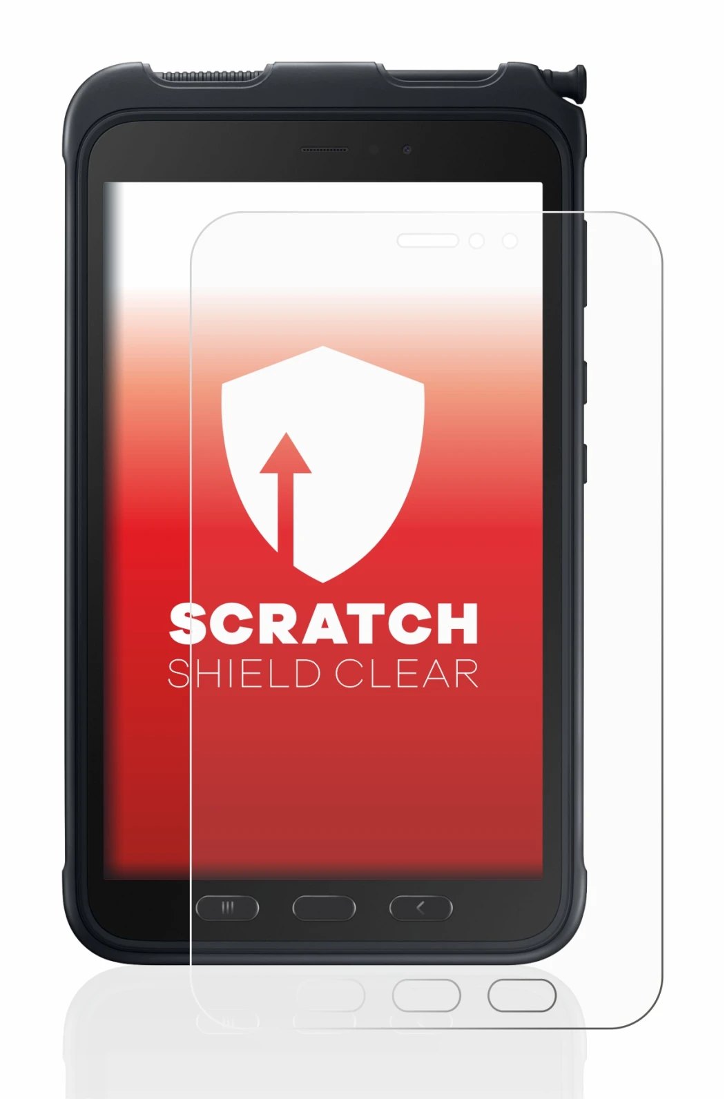 Abbildung des Geräts Samsung Galaxy Tab Active 3 mit einer Vielzahl des Displayschutzes.