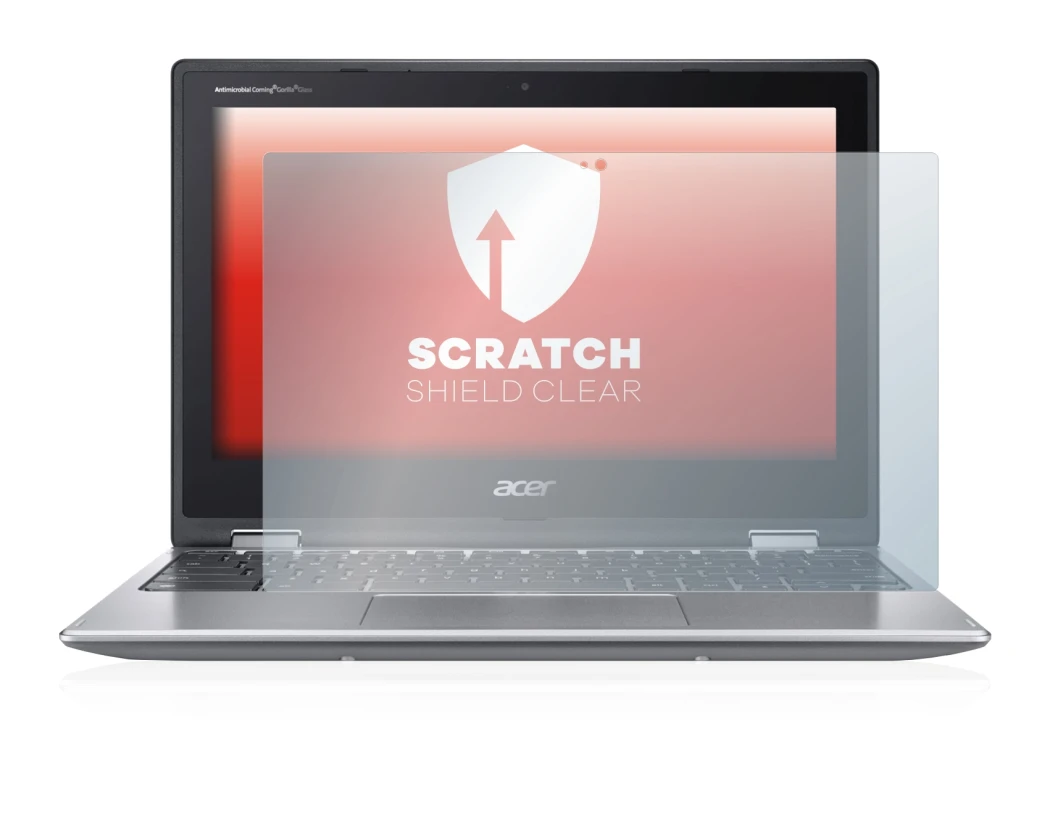 Abbildung des Geräts Acer Chromebook Spin 311 mit einer Vielzahl des Displayschutzes.