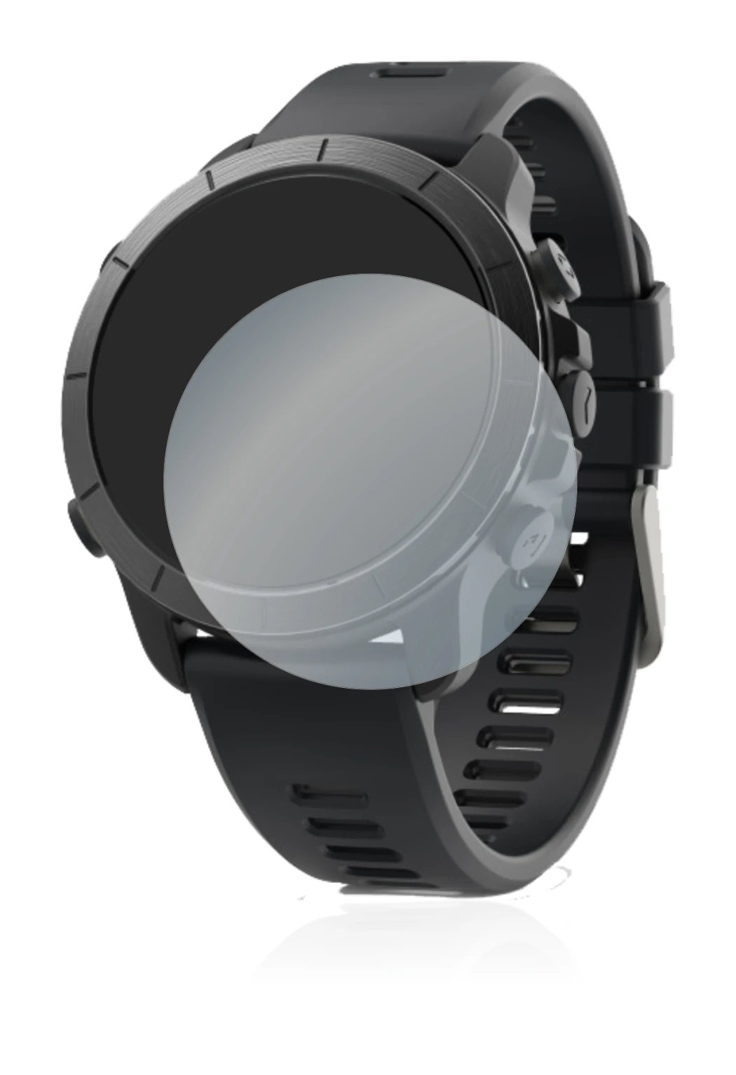 Abbildung des Geräts Wahoo Elemnt Rival mit einer Vielzahl des Displayschutzes.