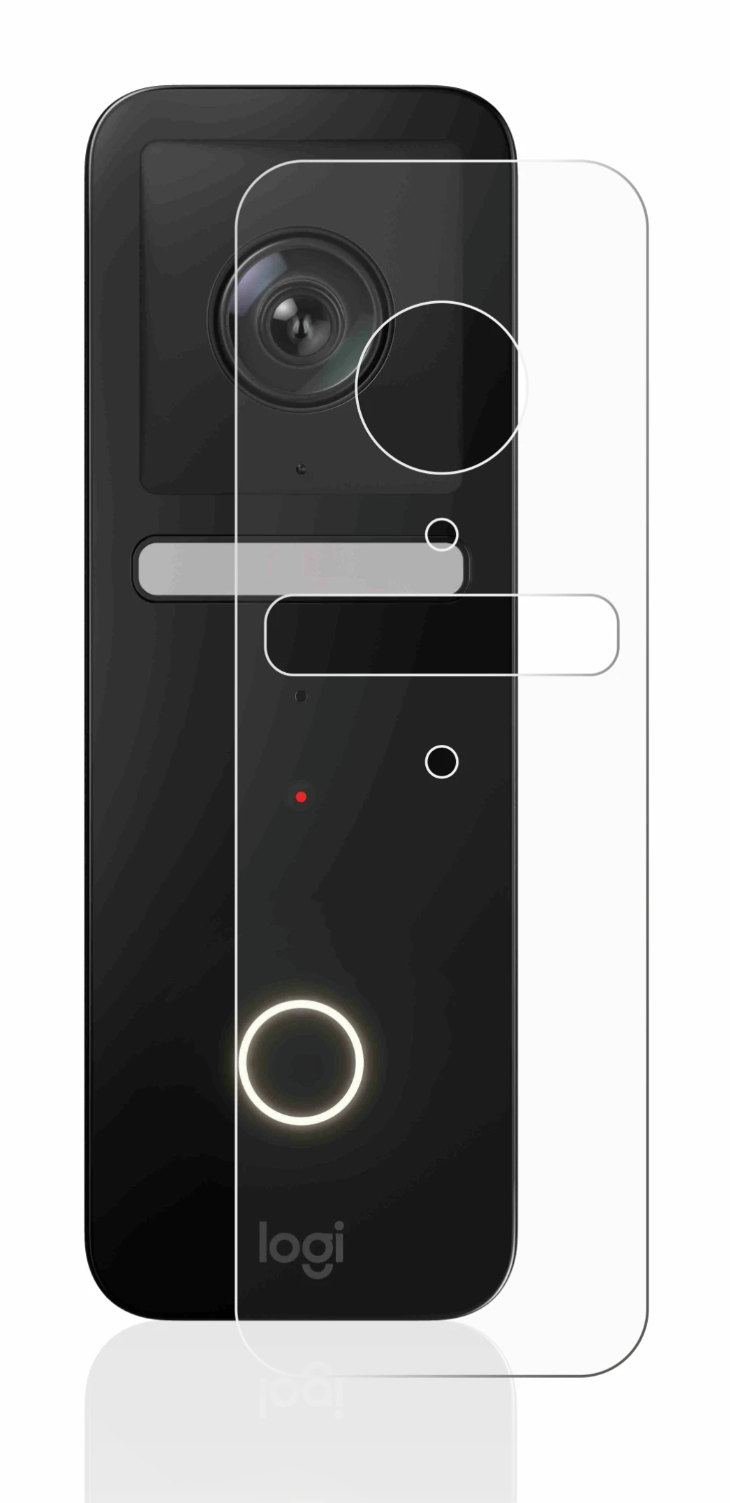 Abbildung des Geräts Logitech Circle View Doorbell mit einer Vielzahl des Displayschutzes.