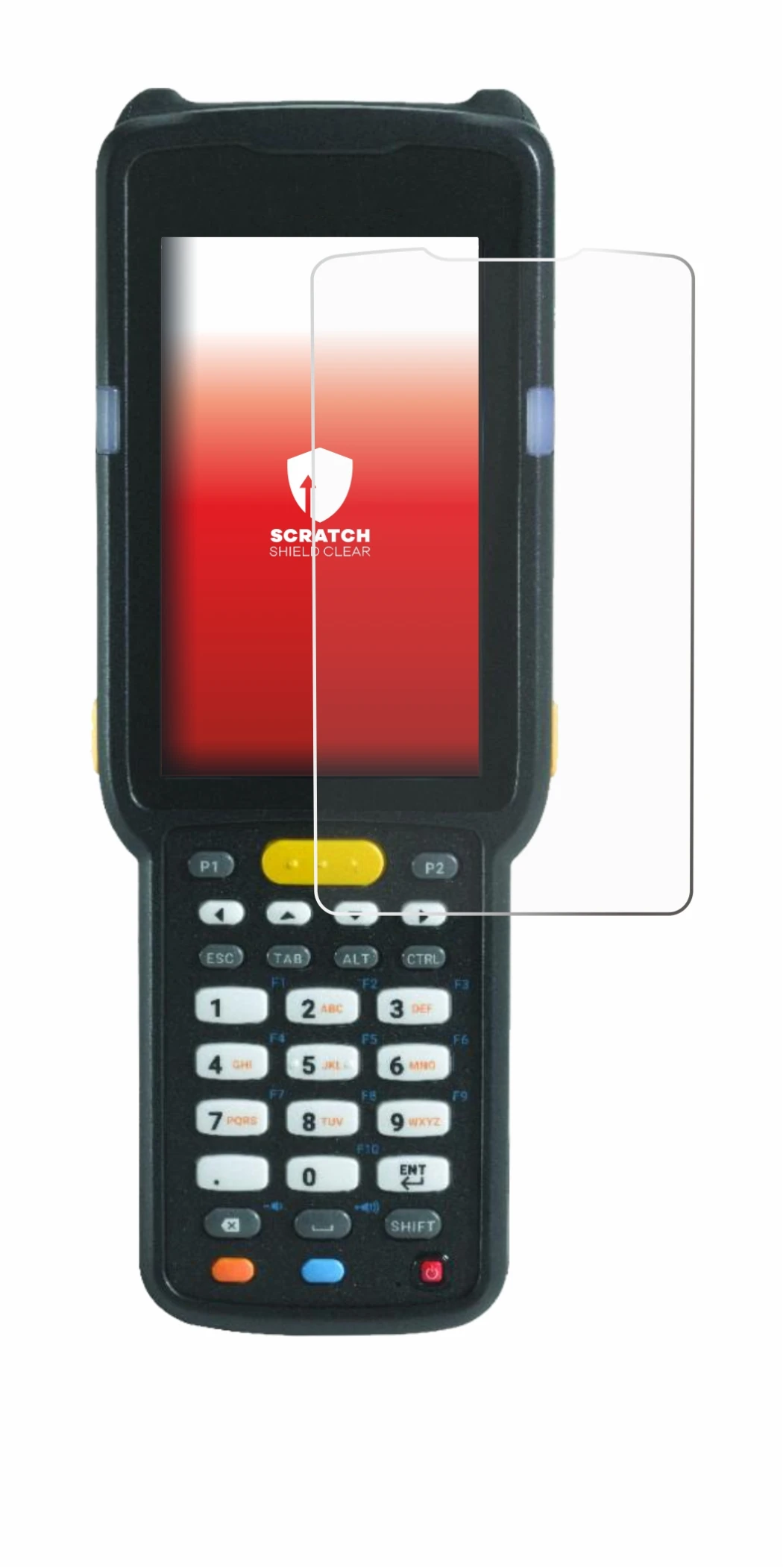 Abbildung des Geräts Zebra MC3300X mit einer Vielzahl des Displayschutzes.
