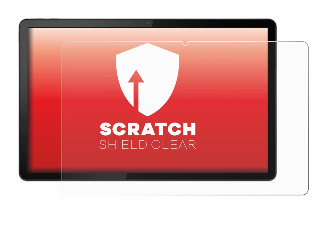 Abbildung des Geräts Lenovo Tab P11 (im Querformat) mit einer Vielzahl des Displayschutzes.