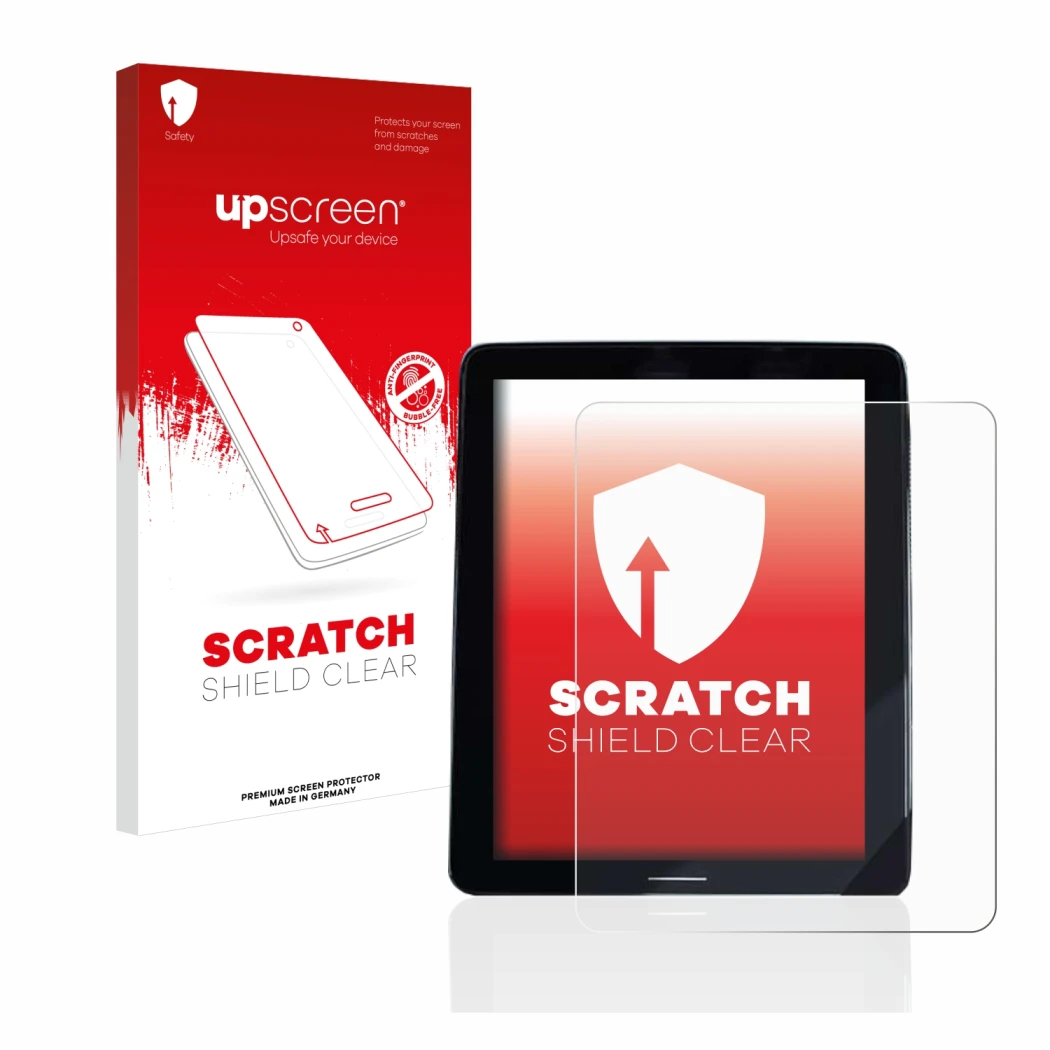 Vorderseite einer Produktverpackung mit dem Markenlogo upscreen. Daneben ist das Gerät Volvo Polestar 2 2020 Infotainment Syst