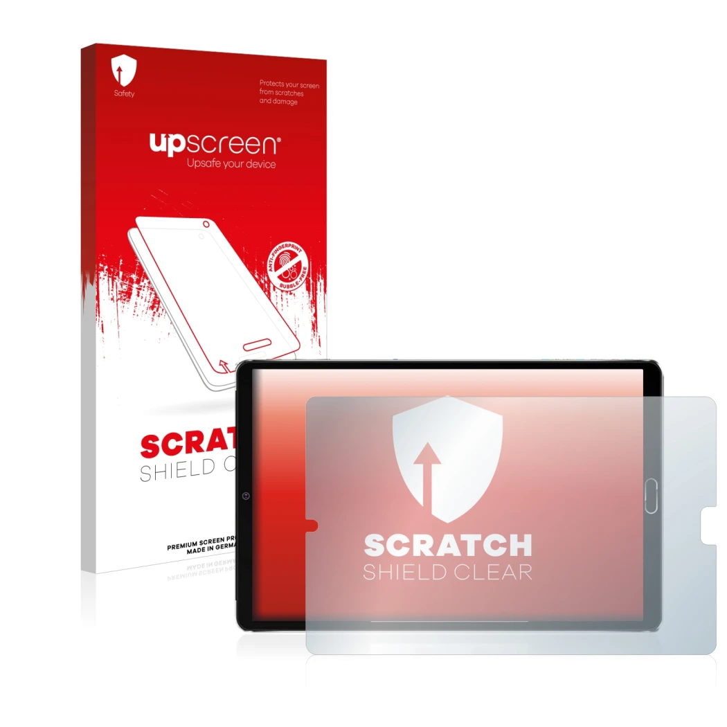 Vorderseite einer Produktverpackung mit dem Markenlogo upscreen. Daneben ist das Gerät Goodtel G2 mit dem zugehörigen Displays