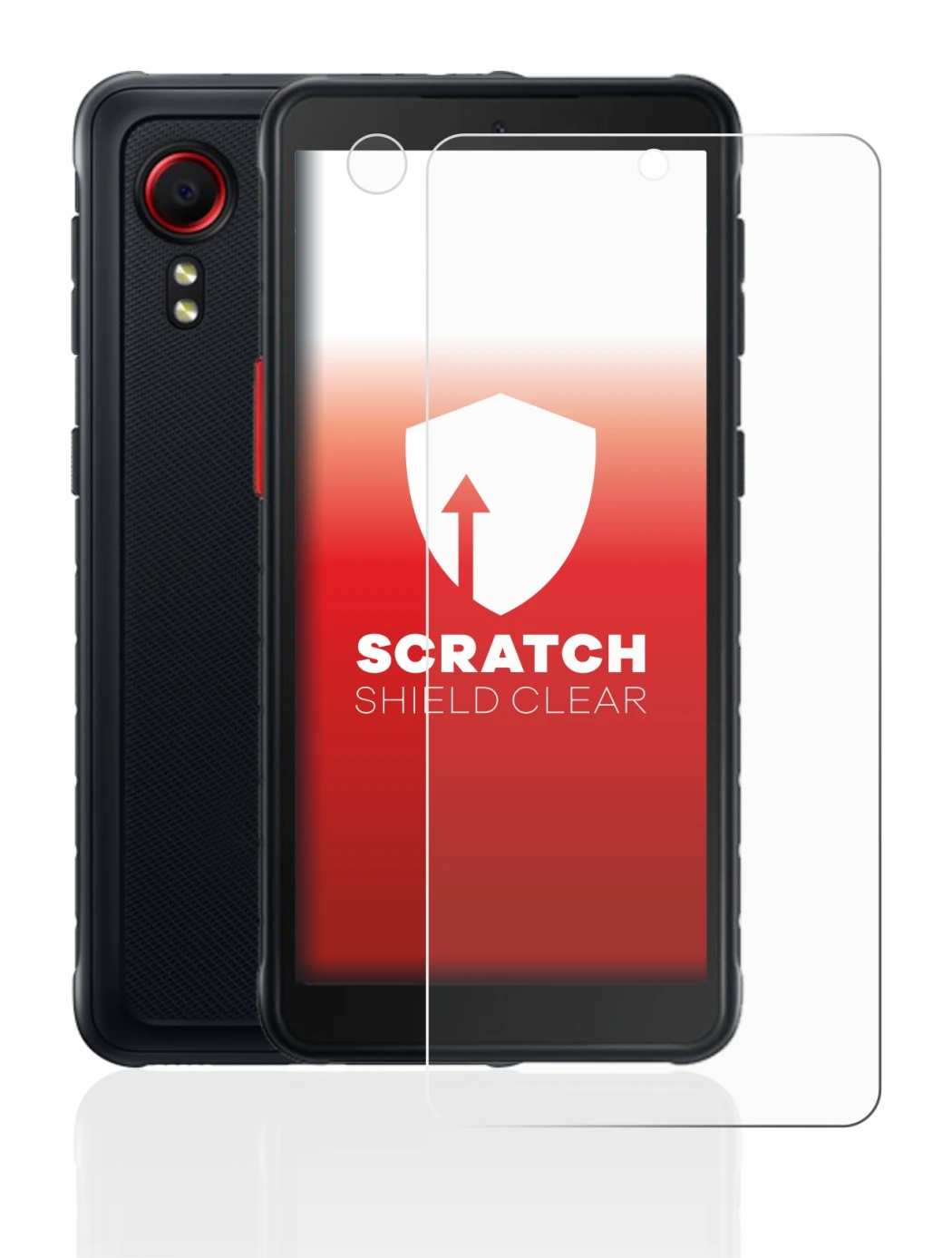 Abbildung des Geräts Samsung Galaxy XCover 5 (Display+Kamera) mit einer Vielzahl des Displayschutzes.