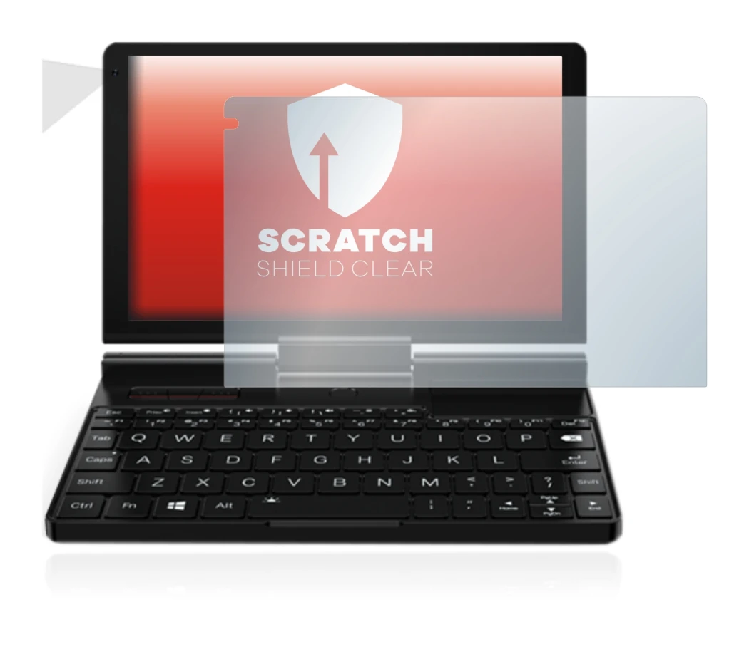 Abbildung des Geräts GPD Pocket 3 mit einer Vielzahl des Displayschutzes.