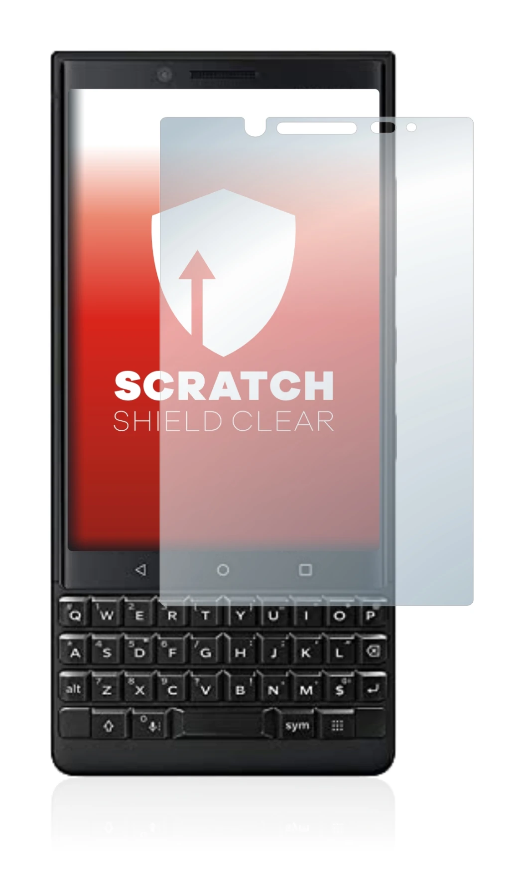 Abbildung des Geräts BlackBerry Key2 (Dual Sim) mit einer Vielzahl des Displayschutzes.
