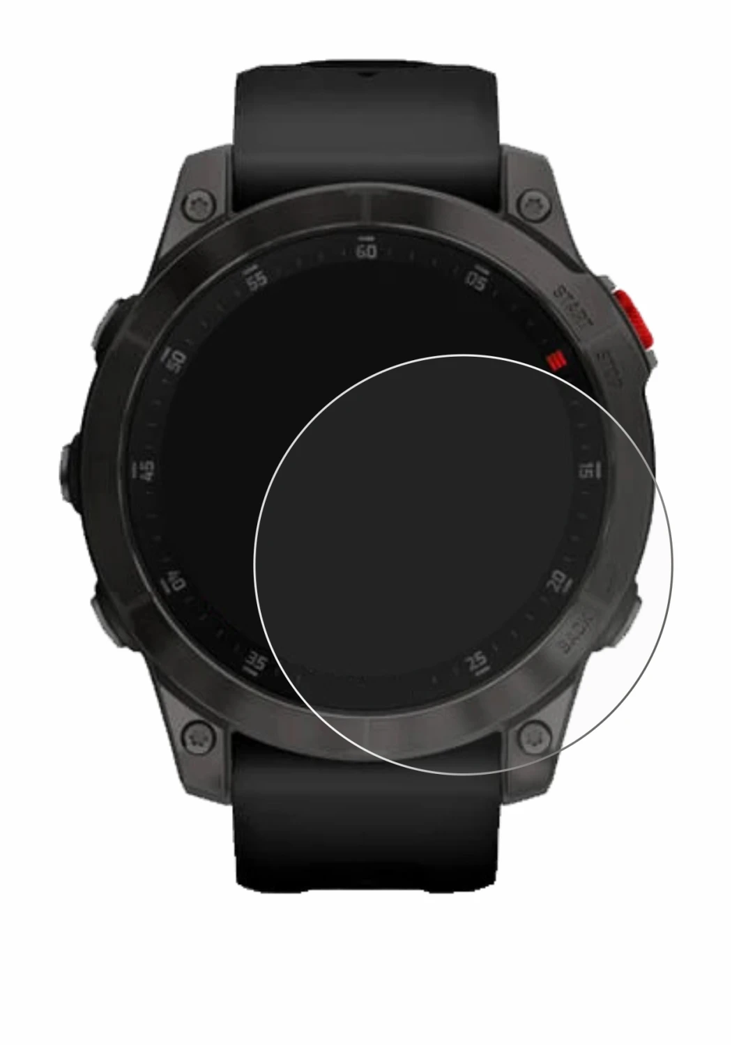 Abbildung des Geräts Garmin epix (Gen. 2) mit einer Vielzahl des Displayschutzes.