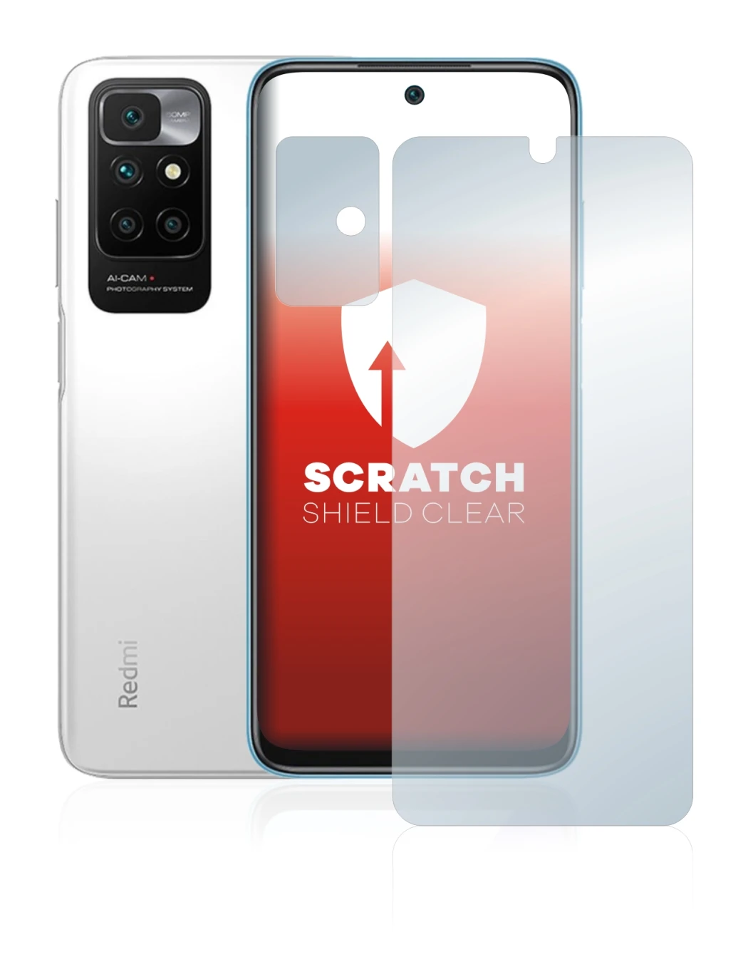 Abbildung des Geräts Xiaomi Redmi 10 (Display+Kamera) mit einer Vielzahl des Displayschutzes.