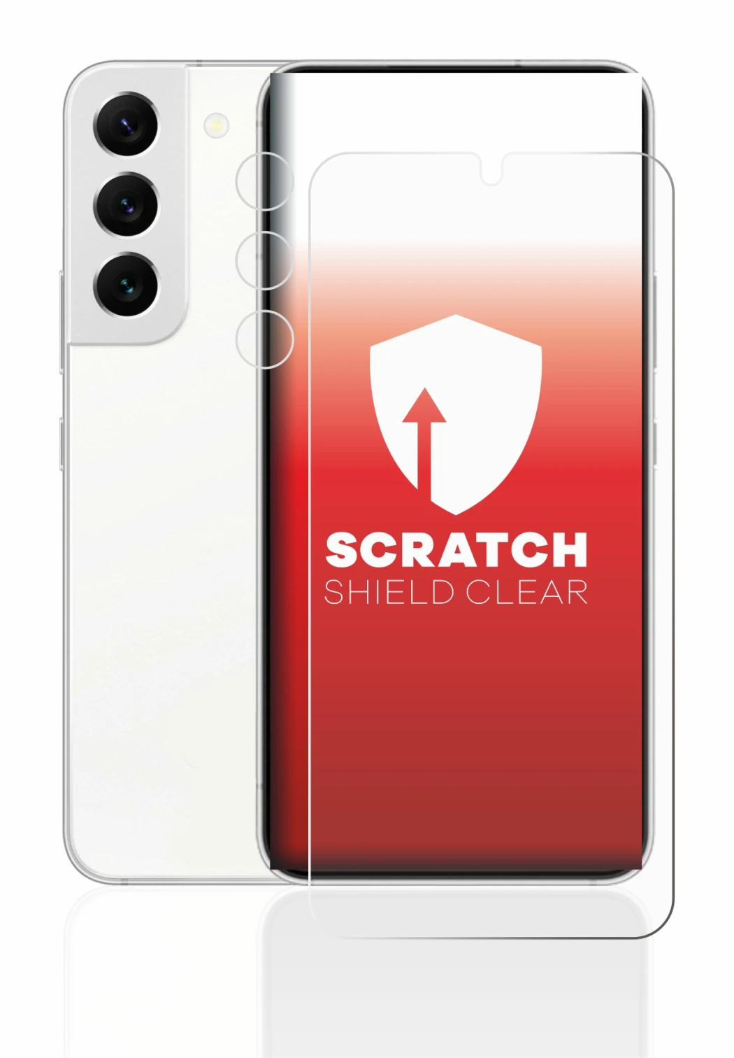 Abbildung des Geräts Samsung Galaxy S22 5G (Display+Kamera) mit einer Vielzahl des Displayschutzes.