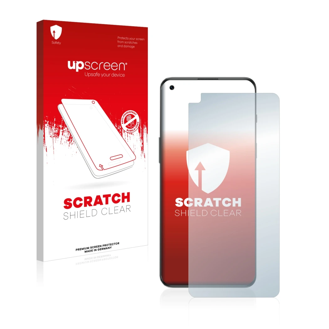 Vorderseite einer Produktverpackung mit dem Markenlogo upscreen. Daneben ist das Gerät OnePlus Nord 2T 5G mit dem zugehörigen 